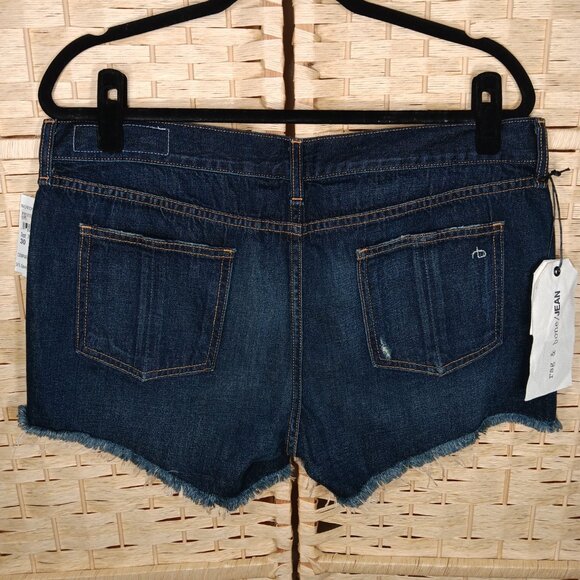 Rag and Bone Doris Dark Wash Cutoff Shorts 30 Mid-Rise - Picture 3 of 10